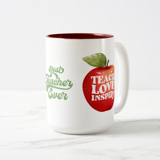 Lehrer Wertschätzung Teach Liebe Inspirier Kaffee  Zweifarbige Tasse (VorderseiteRechts)