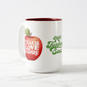 Lehrer Wertschätzung Teach Liebe Inspirier Kaffee  Zweifarbige Tasse (Vorderseite Links)