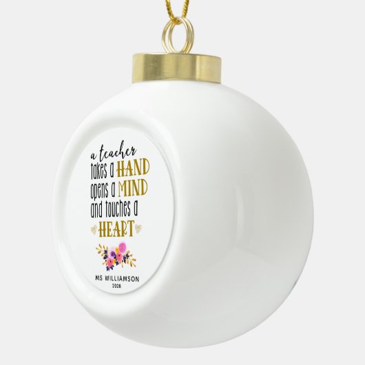 Lehrer Wertschätzung Typografie Custom Ornament (Rechts)