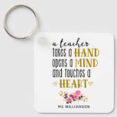 Lehrer Wertschätzung Typografie Custom Ornament Schlüsselanhänger (Vorderseite)
