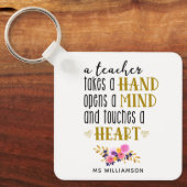 Lehrer Wertschätzung Typografie Custom Ornament Schlüsselanhänger (Vorderseite)