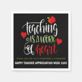 Lehrer Wertschätzung Woche Party Decor DANK Serviette (Vorderseite)