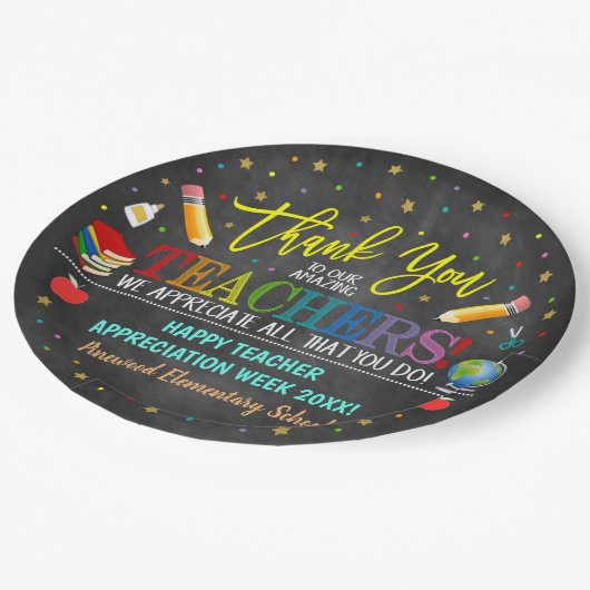 Lehrer Wertschätzung Woche Party Dekor  Pappteller (Schrägansicht)
