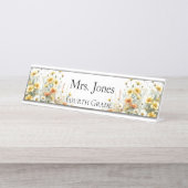 Lehrer Wild Blume Personalisiert Schreibtischnamensplakette (Vorderseite )