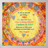 Lehrer Willkommen Schüler Personalisierten Klassen Poster (Vorne)