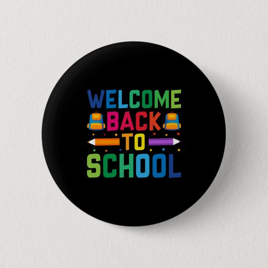 Lehrer willkommen zurück zur Schule Button (Vorderseite)
