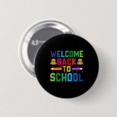 Lehrer willkommen zurück zur Schule Button (Vorne & Hinten)