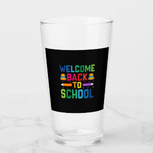 Lehrer willkommen zurück zur Schule Glas