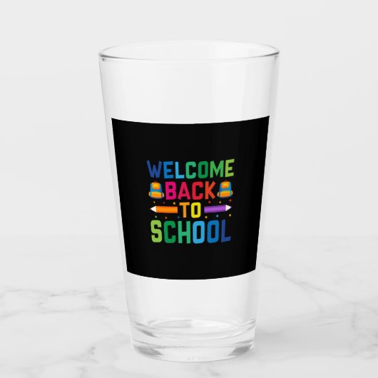 Lehrer willkommen zurück zur Schule Glas (Vorderseite)