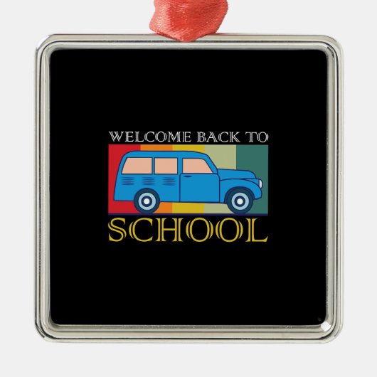 Lehrer willkommen zurück zur Schule Ornament Aus Metall (Vorne)