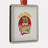 Lehrer willkommen zurück zur Schule Ornament Aus Metall (Rechts)