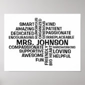 Lehrer Word Cloud Name und Eigenschaften Poster (Vorne)