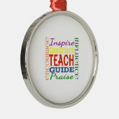 Lehrer-Wort-Bild-Lehrer-Schulkinder Ornament Aus Metall (Rechts)