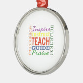 Lehrer-Wort-Bild-Lehrer-Schulkinder Ornament Aus Metall (Links)