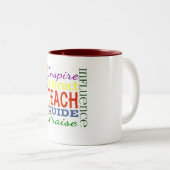 Lehrer-Wort-Bild-Lehrer-Schulkinder Zweifarbige Tasse (VorderseiteRechts)