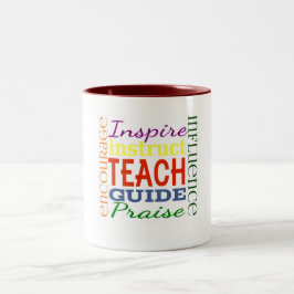 Lehrer-Wort-Bild-Lehrer-Schulkinder Zweifarbige Tasse