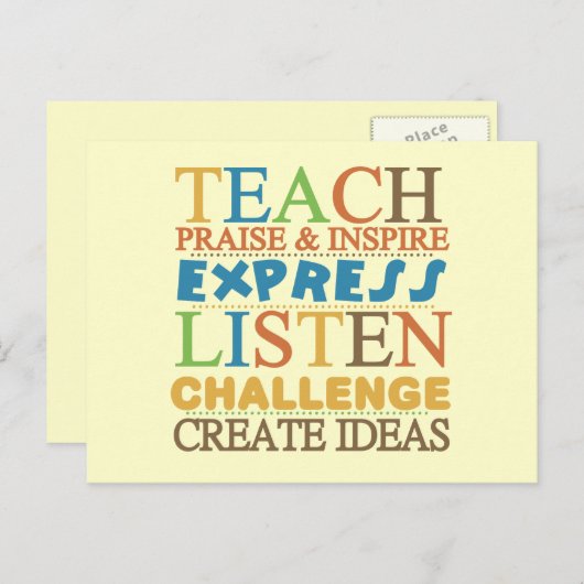 Lehrer Worte zum Leben durch Postkarte (Vorne/Hinten)