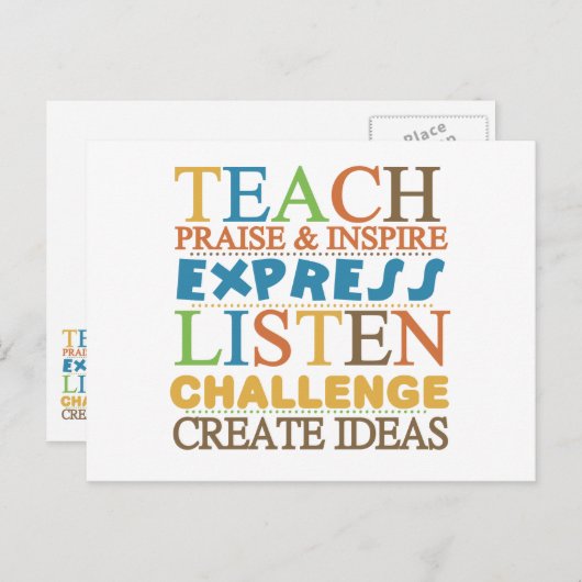 Lehrer Worte zum Leben durch Postkarte (Vorne/Hinten)