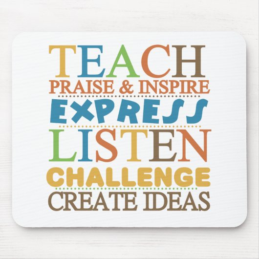 Lehrer-Wörter, zum zu leben Byy Mousepad (Vorne)