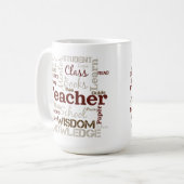 Lehrer-Wortwolke Kaffeetasse (Vorderseite Links)
