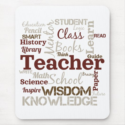 Lehrer Wortwolke Mousepad (Vorne)
