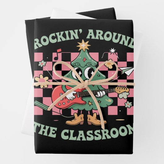 Lehrer Xmas Rockin' rund um den Klassenzimmer Geschenkpapier Set (Beispiel)