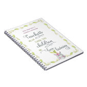 Lehrer zitieren Niedliche Unicorn-Pflanze Pot Pers Notizblock (Rechte Seite)