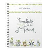 Lehrer zitieren Süße Tier Pflanze Pot Notizblock (Vorderseite)