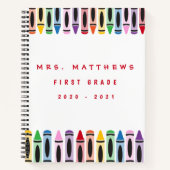 Lehrer zurück zum Niedlichen Farbdrachen der Schul Notizblock (Vorderseite)