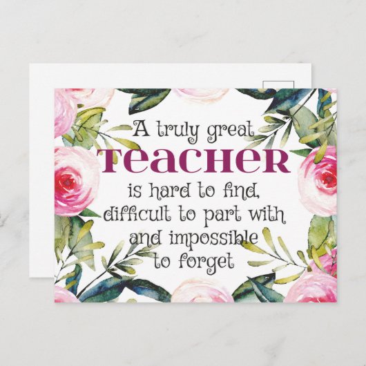 Lehrer zurück zum Schulgeschenk Lehrer Begrüßungsz Postkarte (Vorne/Hinten)