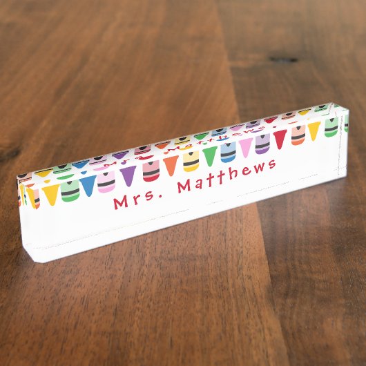 Lehrer zurück zur Niedlichen Schulfarbe Namensplakette (Seite)