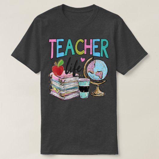 Lehrer zurück zur Schule für glücklichen Unterrich T-Shirt (Design vorne)