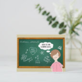 Lehrer zurück zur Schule | Grüne Khalkappe Postkarte (Stehend Vorderseite)