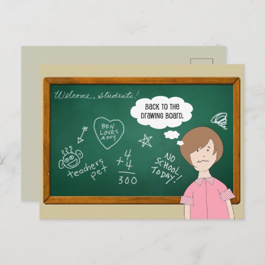 Lehrer zurück zur Schule | Grüne Khalkappe Postkarte (Vorne/Hinten)