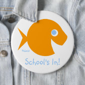 Lehrer zurück zur Schule in Niedlichen Goldfish Button (Beispiel)