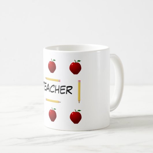 Lehrer zurück zur Tasse der Schulvorlage (VorderseiteRechts)