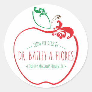 Lehrerabteilung blühe Apfel Runder Aufkleber