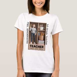 Lehreraktion Abbildung AI 3D-Modell für gegossene  T-Shirt