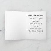 Lehreraktion Abbildung AI-Stilrichtung der Puppe Dankeskarte (Innenseite)