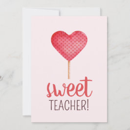 Lehreranerkenntnis mit rosa Herzwürzen Feiertagskarte