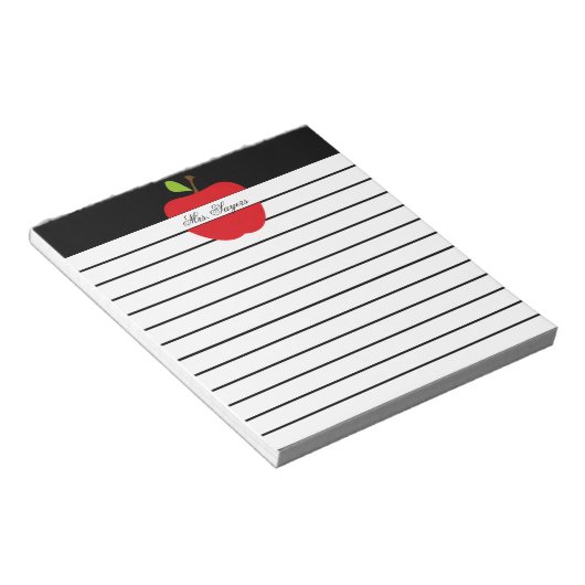 Lehrerapfel Notizblock (angewinkelt)