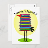 Lehrerassistent Design "Book Bird" Postkarte (Vorne/Hinten)