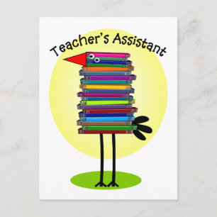 Lehrerassistent Design "Book Bird" Postkarte