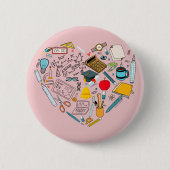 Lehrerassistent Professor Tool Heart Button (Vorderseite)
