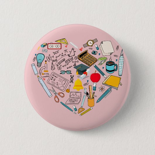 Lehrerassistent Professor Tool Heart Button (Vorderseite)