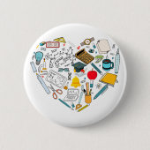 Lehrerassistent Professor Tool Heart Button (Vorderseite)