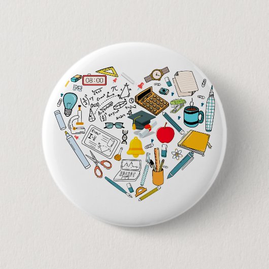 Lehrerassistent Professor Tool Heart Button (Vorderseite)