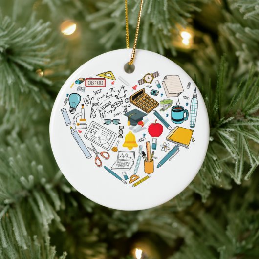 Lehrerassistent Professor Tool Heart Keramik Ornament (Baum)