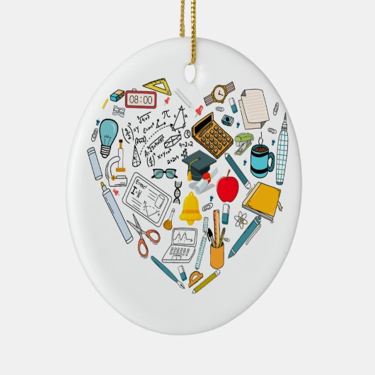 Lehrerassistent Professor Tool Heart Keramik Ornament (Rechts)