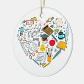 Lehrerassistent Professor Tool Heart Keramik Ornament (Links)